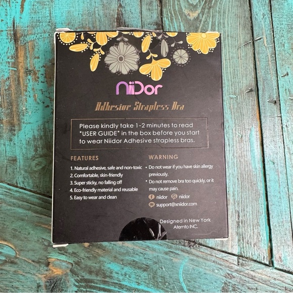 Niidor Adhesive Bra Sticky Strapless Backless Invisible Pushup Silicone Bra Bcup - Picture 4 of 9